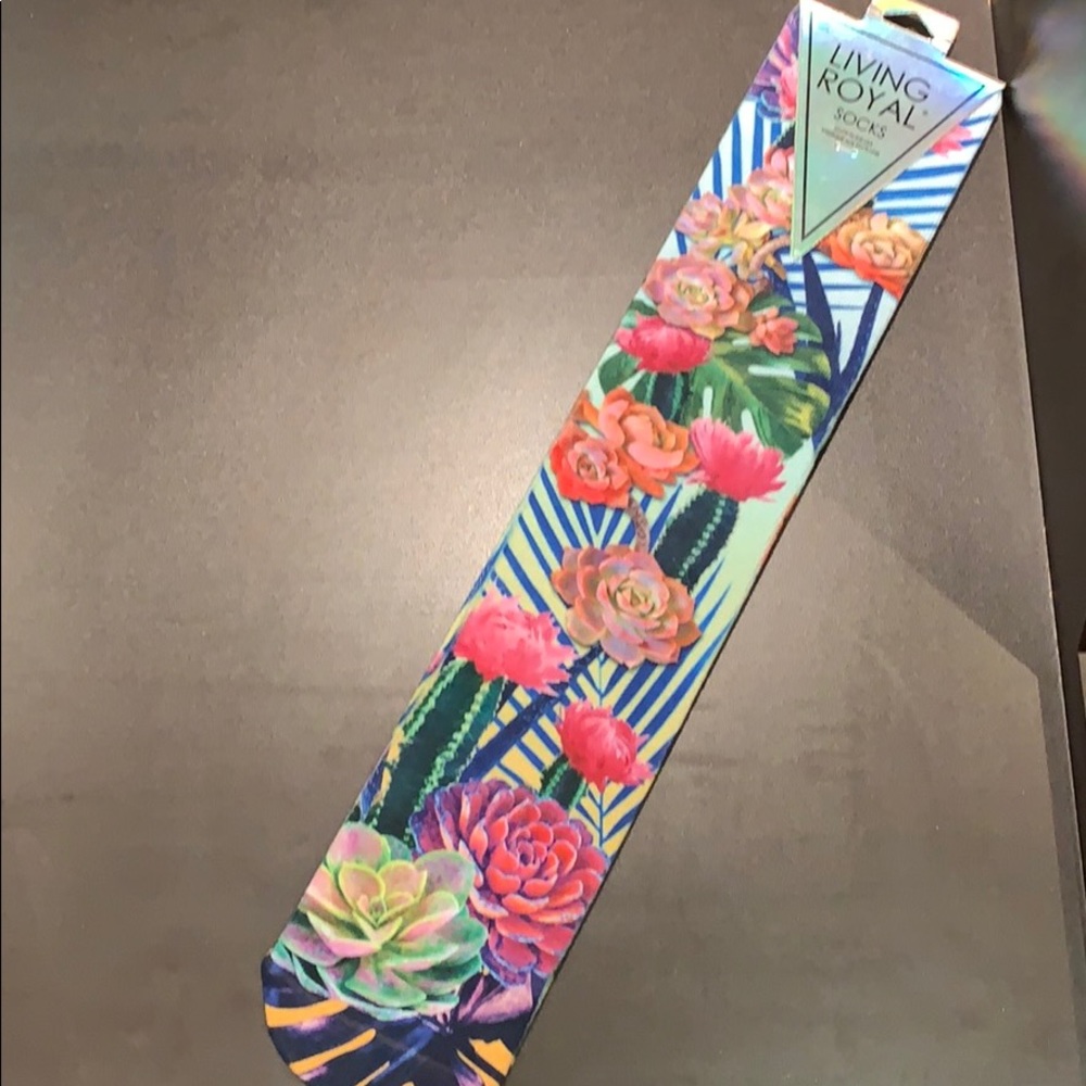 Neon wild flower knee high socks